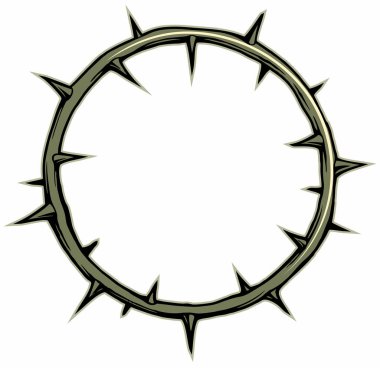 Taç dikenler vektör logo tasarım elemanı, beyaz arka planda izole.