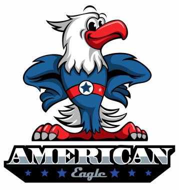 Karikatür tarzı kartal, okul spor takımı maskot, karikatür tarzı vektör görüntü.