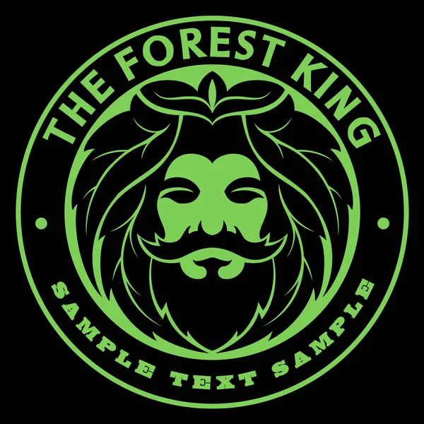 Vector Forest Koning Hoofd Groene Koning Logo — Stockvector