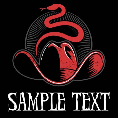 Yılanlı kovboy şapkası, vektör logosu.