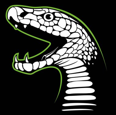 Snake head vector image, black mamba head vector logo design element. clipart