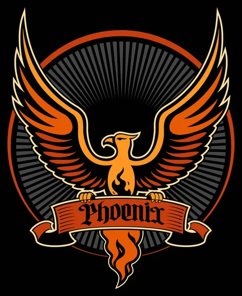 Phoenix Bird Векторный Дизайн Логотипа — стоковый вектор