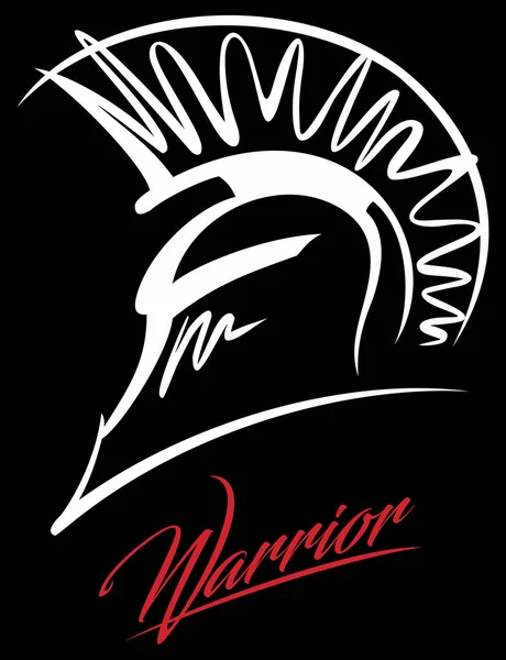 Stylizowane Starożytny Grecki Hełm Koncepcja Logo Warrior Design — Wektor stockowy