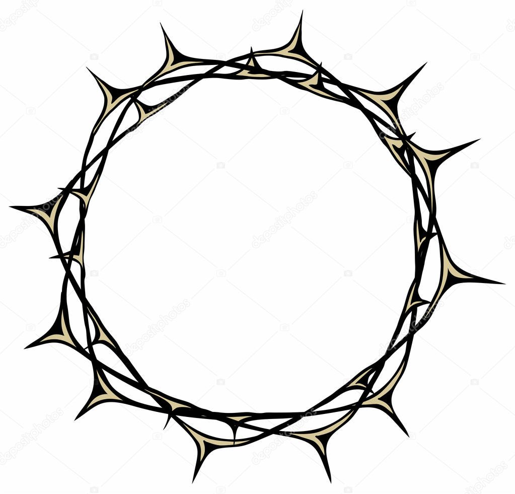 Crown of thorns, isolated on white background.