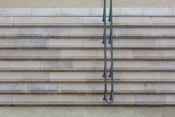 Escadas Pedra Simétricas Com Corrimão Cima — Fotografia de Stock