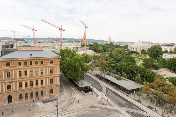 Historický Sever Západní Část Wiener Ringstrasse Vidět Seshora Včetně Epsteinův — Stock fotografie