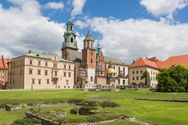 Krakow, Polonya Kalesi'nin yanında Wawel cathedra
