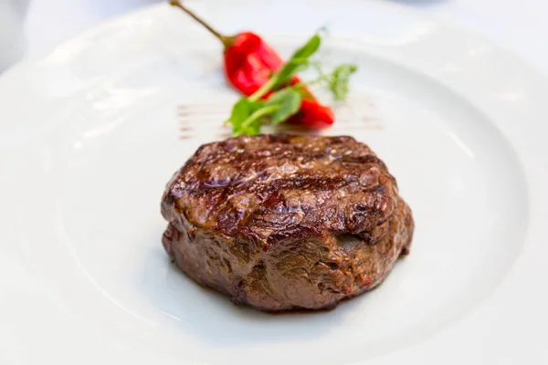 Argentinian Steak White Plate — Stock Photo, Image