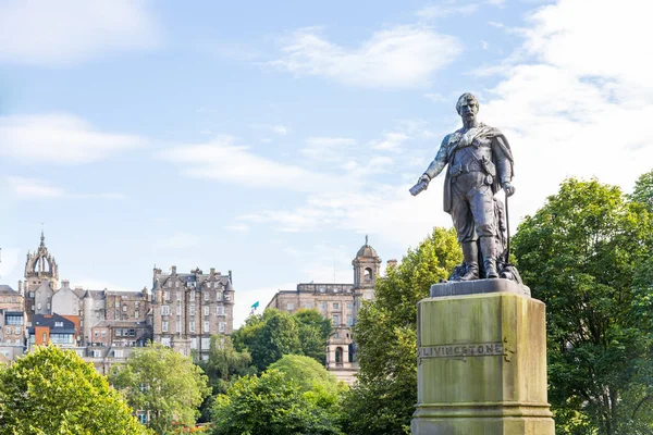 Standbeeld Van Explorer David Livingstone Edinburgh Schotland Rechtenvrije Stockfoto's