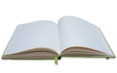 Boş sayfalı kağıt defter veya not defteri. çalışma yolu ile kesilmiş die