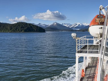 View from a Southeast Alaskan Ferry clipart