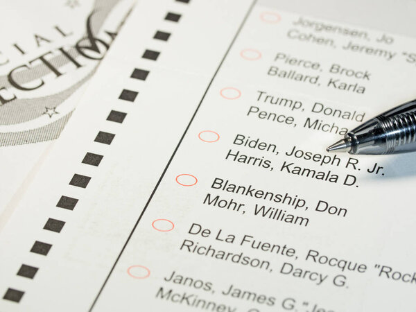 закрытие бюллетеня для заочного голосования на президентских выборах 2020 года ручкой