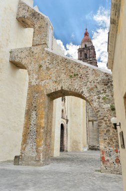 Cuernavaca Cathedral before 2017 earthquake, side door part of the monastery of the Assumption of Mary of Cuernavaca, is one of the early 16th century monasteries clipart