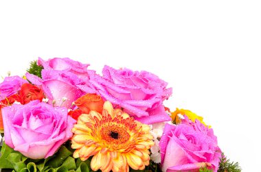 Güzel yaratıcı buket çiçek. Doğa arka plan.