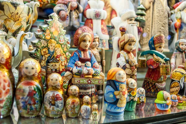 Traditionele Russische Speelgoed Voor Kinderen Geneste Pop Poppen — Stockfoto
