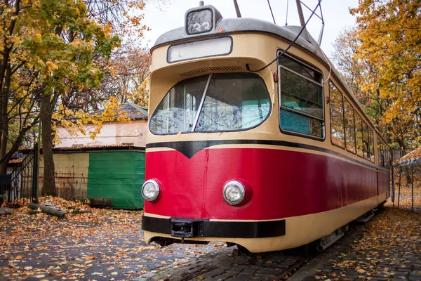 Straßenbahn Auf Der Straße Herbst — Stockfoto