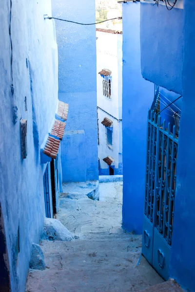 Голубые улицы Марокко — стоковое фото