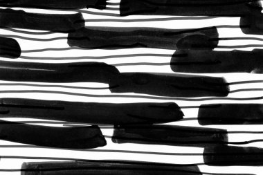 El Soyut düzensiz mürekkep doku bir kağıt üzerine çizilmiş. Kalın ve ince çizgiler.