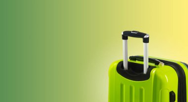 Bavul ve boşaltmak ile renkli yatay banner. Seyahat kavramı.