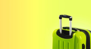 Bavul ve boşaltmak ile renkli yatay banner. Seyahat kavramı.