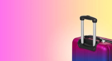 Bavul ve boşaltmak ile renkli yatay banner. Seyahat kavramı.