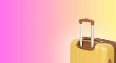 Bavul ve boşaltmak ile renkli yatay banner. Seyahat kavramı.