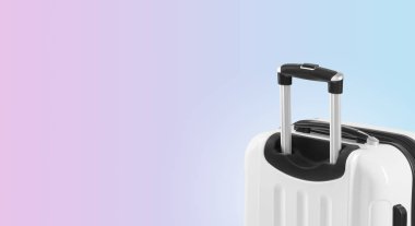 Bavul ve boşaltmak ile renkli yatay banner. Seyahat kavramı.