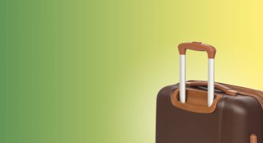 Bavul ve boşaltmak ile renkli yatay banner. Seyahat kavramı.