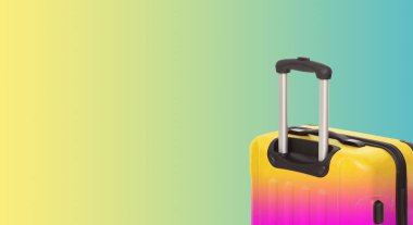 Bavul ve boşaltmak ile renkli yatay banner. Seyahat kavramı.