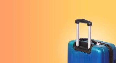 Bavul ve boşaltmak ile renkli yatay banner. Seyahat kavramı.