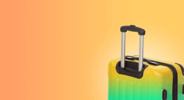 Bavul ve boşaltmak ile renkli yatay banner. Seyahat kavramı.