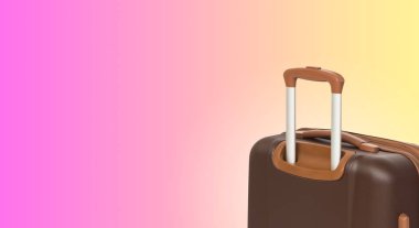 Bavul ve boşaltmak ile renkli yatay banner. Seyahat kavramı.