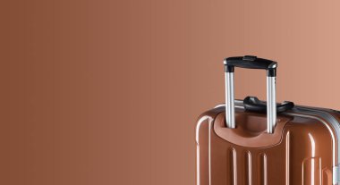 Bavul ve boşaltmak ile renkli yatay banner. Seyahat kavramı.