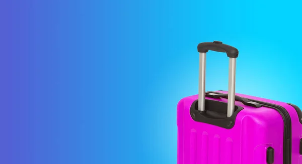 スーツケースと Copyspace とカラフルな水平型バナー 旅行のコンセプト — ストック写真