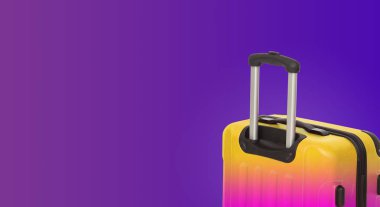 Bavul ve boşaltmak ile renkli yatay banner. Seyahat kavramı.