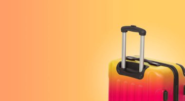 Bavul ve boşaltmak ile renkli yatay banner. Seyahat kavramı.