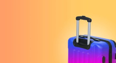 Bavul ve boşaltmak ile renkli yatay banner. Seyahat kavramı.