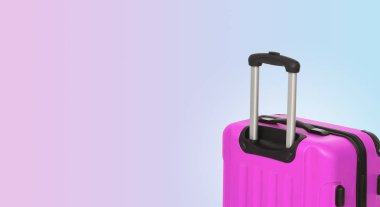 Bavul ve boşaltmak ile renkli yatay banner. Seyahat kavramı.