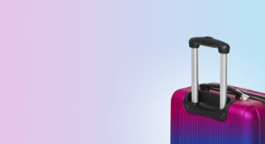 Bavul ve boşaltmak ile renkli yatay banner. Seyahat kavramı.