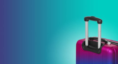 Bavul ve boşaltmak ile renkli yatay banner. Seyahat kavramı.