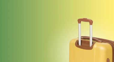 Bavul ve boşaltmak ile renkli yatay banner. Seyahat kavramı.