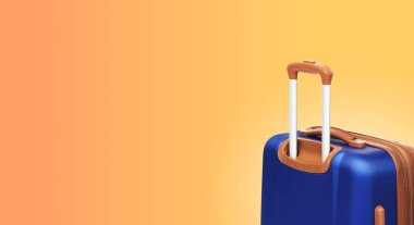 Bavul ve boşaltmak ile renkli yatay banner. Seyahat kavramı.