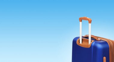 Bavul ve boşaltmak ile renkli yatay banner. Seyahat kavramı.