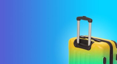 Bavul ve boşaltmak ile renkli yatay banner. Seyahat kavramı.