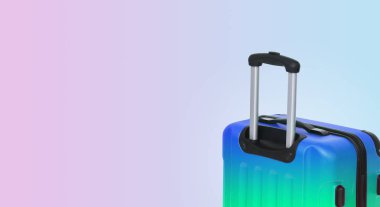 Bavul ve boşaltmak ile renkli yatay banner. Seyahat kavramı.