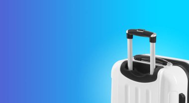 Bavul ve boşaltmak ile renkli yatay banner. Seyahat kavramı.