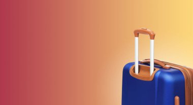 Bavul ve boşaltmak ile renkli yatay banner. Seyahat kavramı.