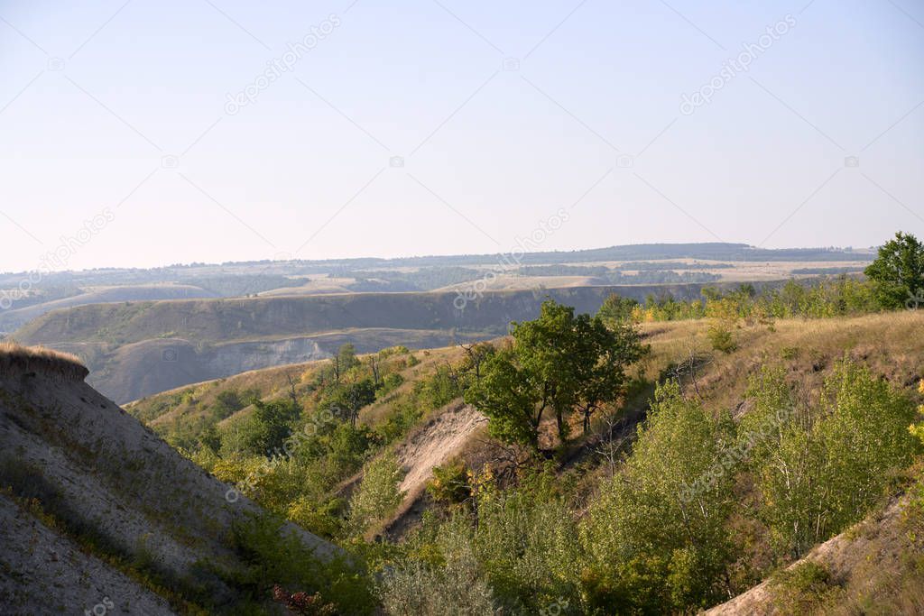 Amazing landscape with sky, cliff, mountains, road