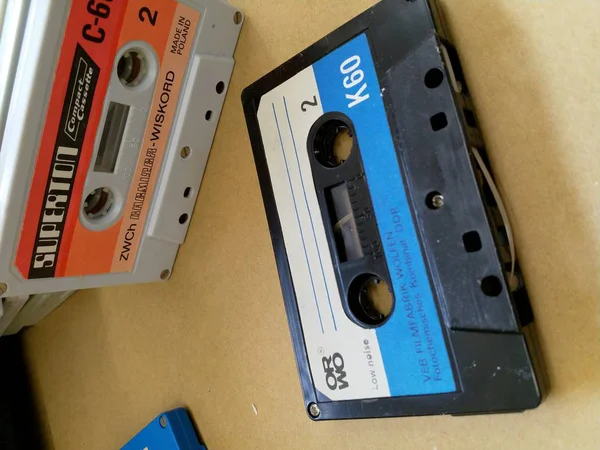 Cassettes Audio Rétro Boîte Sur Bande — Photo