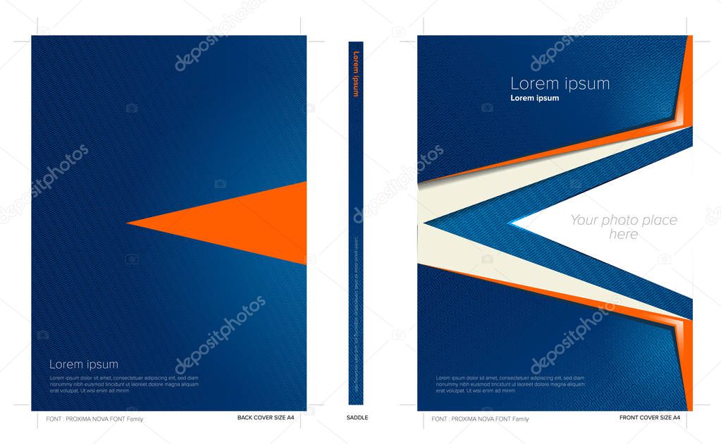 Book Cover Design Front and Back with Bleed Area in Vector Ready for Printing